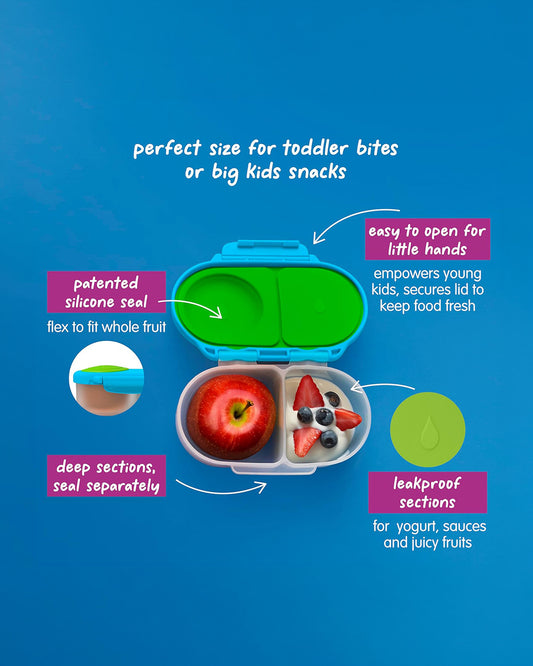 b.box Snack Box-Leak Proof-Flexi Fruit Holder-Ocean Breeze Blue Green-For Feeding Infants