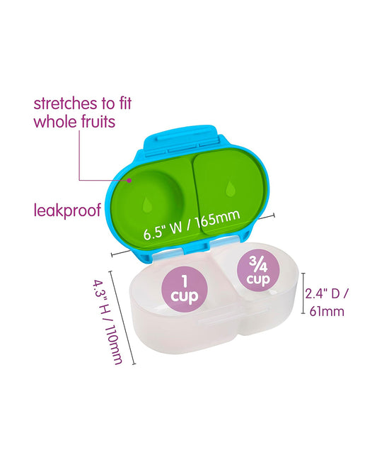 b.box Snack Box-Leak Proof-Flexi Fruit Holder-Ocean Breeze Blue Green-For Feeding Infants