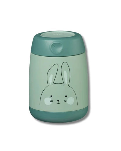 b.box Insulated Food Jar Mini-Double Walled Stainless Steel-Leak Proof-So Bunny Green-For Feeding Infants