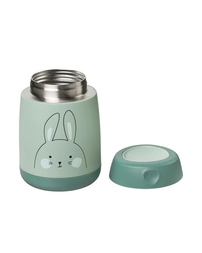 b.box Insulated Food Jar Mini-Double Walled Stainless Steel-Leak Proof-So Bunny Green-For Feeding Infants