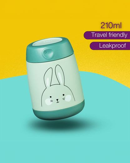 b.box Insulated Food Jar Mini-Double Walled Stainless Steel-Leak Proof-So Bunny Green-For Feeding Infants