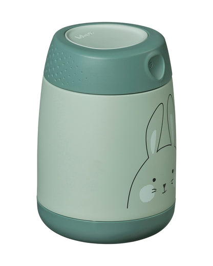 b.box Insulated Food Jar Mini-Double Walled Stainless Steel-Leak Proof-So Bunny Green-For Feeding Infants