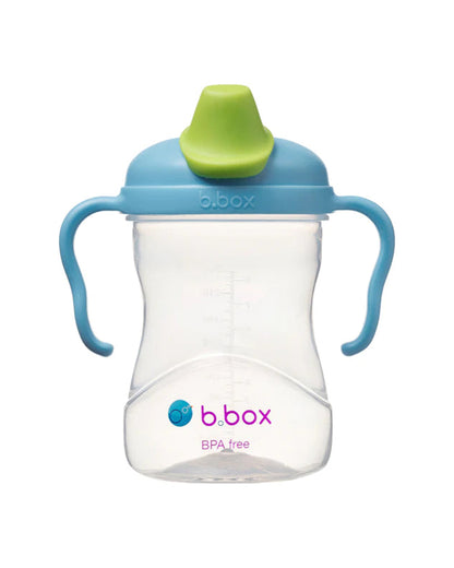 b.box Soft Spout Cup-Blueberry Blue Green-With Angled Spout for Easy Drinking & Easy Grip Handles-240 ml