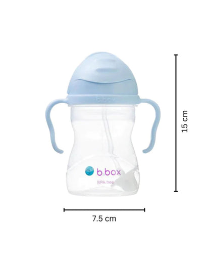 b.box Any Angle Weighted Straw Sippy Cup-With Flip Top Lid-Bubblegum Blue