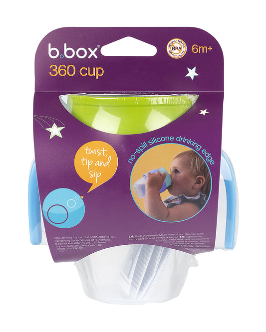 b.box 360 Cup-With Twist Lock Design & Handles-Ocean Breeze Blue Green-For Infants