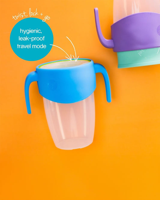 b.box 360 Cup-With Twist Lock Design & Handles-Lilac Pop Purple-For Infants