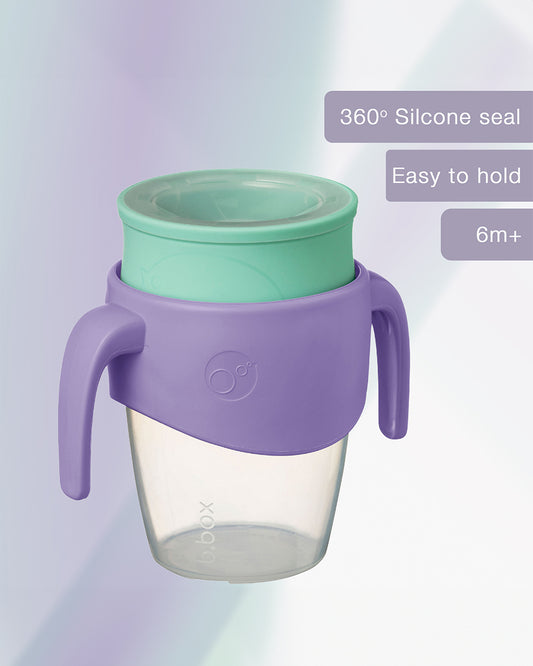 b.box 360 Cup-With Twist Lock Design & Handles-Lilac Pop Purple-For Infants