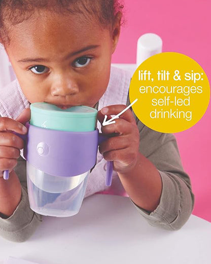 b.box 360 Cup-With Twist Lock Design & Handles-Lilac Pop Purple-For Infants