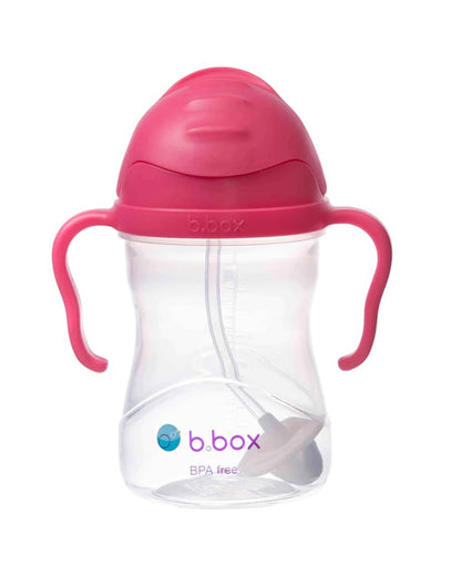 b.box Meal Set-With Weighted Straw Sipper-Strawberry Shake Pink Orange-For Feeding Infants