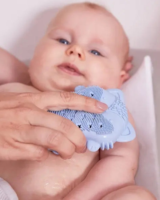 b.box Baby Soft Silicone Bath Brush-Blue