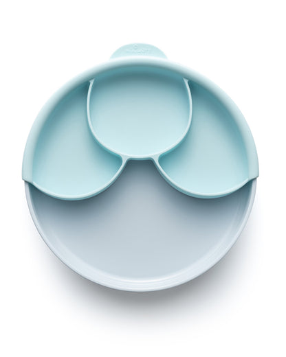 Miniware Healthy Meal Plate-Aqua-With Detachable Suction Foot-Plant Based-For Feeding Infants