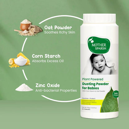 Mother Sparsh Baby Dusting Powder-With Corn Starch & Oat Powder-0 to 5M