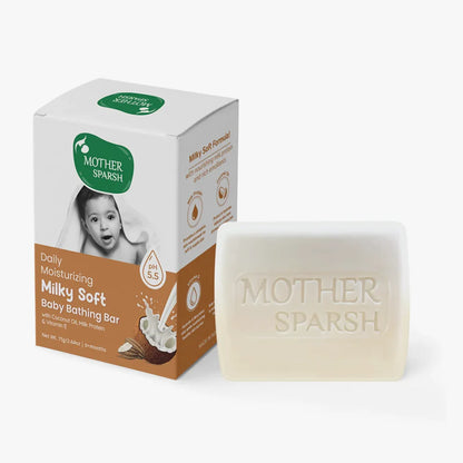 Mother Sparsh Daily Moisturizing Milky Soft Baby Soap Bar-With Milk & Coconut Oil