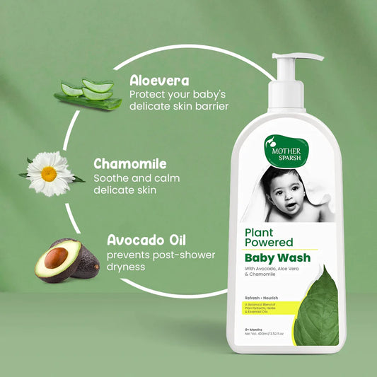 Mother Sparsh Plant Powered Baby Body Wash-With Avocado & Aloe Vera