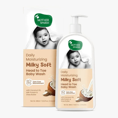 Mother Sparsh Daily Moisturizing Milky Soft Baby Head to Toe Wash-With Milk & Coconut Oil