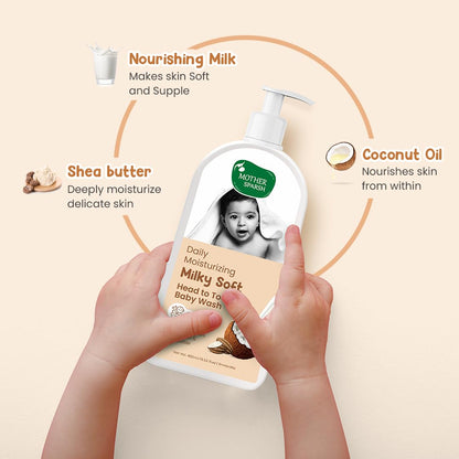 Mother Sparsh Daily Moisturizing Milky Soft Baby Head to Toe Wash-With Milk & Coconut Oil