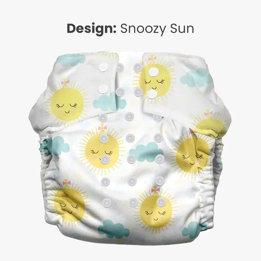 Mother Sparsh Snoozy Sun Plant Powered Cloth Dry Feel Diaper-Padded Underwear With Super Zorb Soaker Insert-Washable & Reusable-3 to 36M