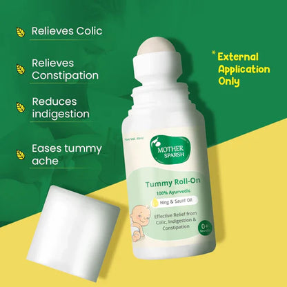 Mother Sparsh Anti Colic Tummy Roll On-100% Ayurvedic-Effective Colic, Indigestion & Constipation Relief-For Infants