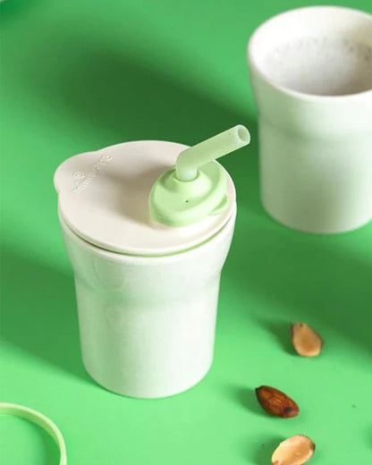 Miniware 1-2-3 Sip! Silicone Sippy Cup-Vanilla & Key Lime-With Lid & Straw-Plant Based-For Infants