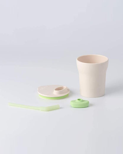 Miniware 1-2-3 Sip! Silicone Sippy Cup-Vanilla & Key Lime-With Lid & Straw-Plant Based-For Infants