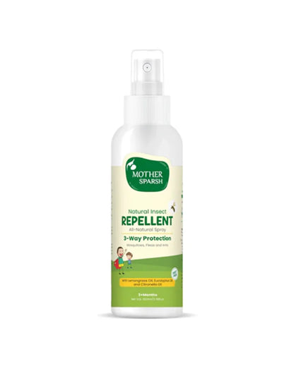 Mother Sparsh Cold Pressed Coconut Baby Massage Oil (200 ml), Natural Mosquito Repellent Spray & Nourishing Baby Hair Oil (100ml)
