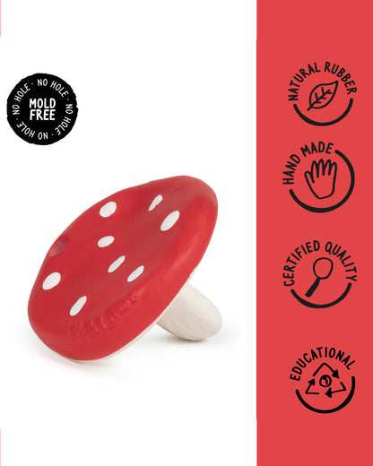 Oli & Carol Spotty The Mushroom-Natural Rubber Teether-Soft & Flexible-0M+