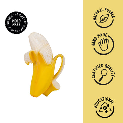 Oli & Carol Ana Banana-Natural Rubber Teether-Soft & Flexible-0M+