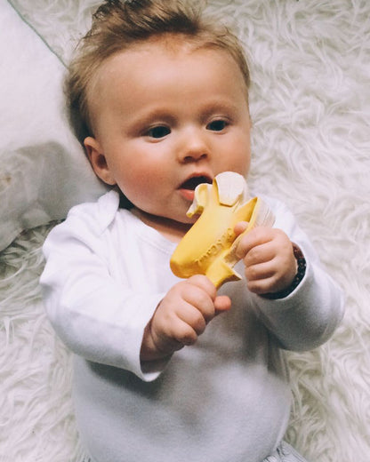 Oli & Carol Ana Banana-Natural Rubber Teether-Soft & Flexible-0M+