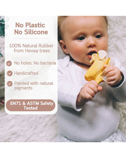 Oli & Carol Ana Banana-Natural Rubber Teether-Soft & Flexible-0M+