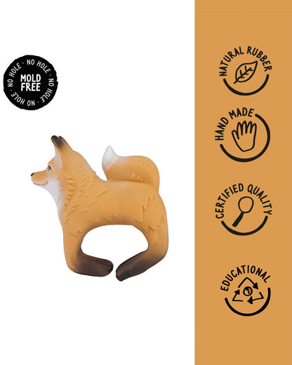 Oli & Carol Rob The Fox-Natural Rubber Bracelet Teether-Soft & Flexible-0M+