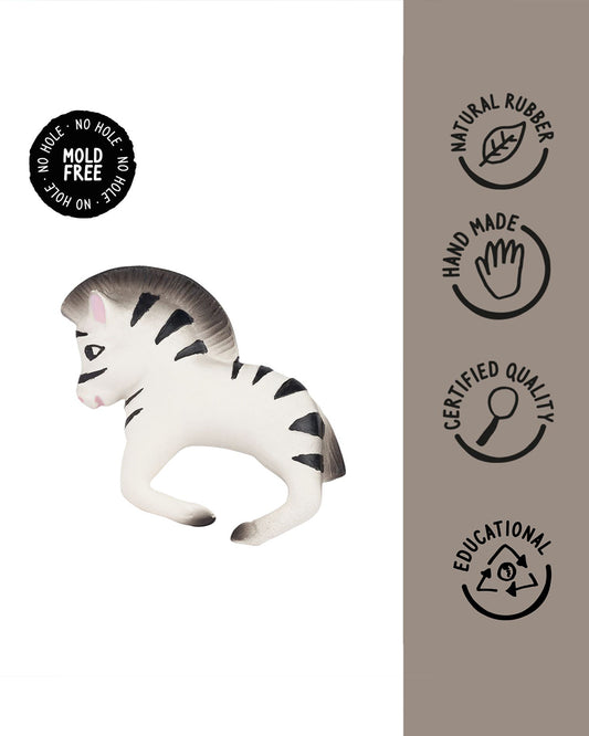 Oli & Carol Zoe The Zebra-Natural Rubber Bracelet Teether-Soft & Flexible-0M+