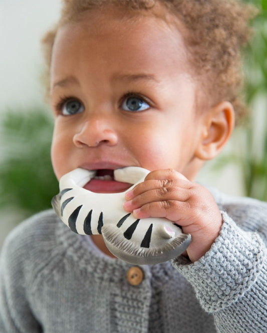 Oli & Carol Zoe The Zebra-Natural Rubber Bracelet Teether-Soft & Flexible-0M+