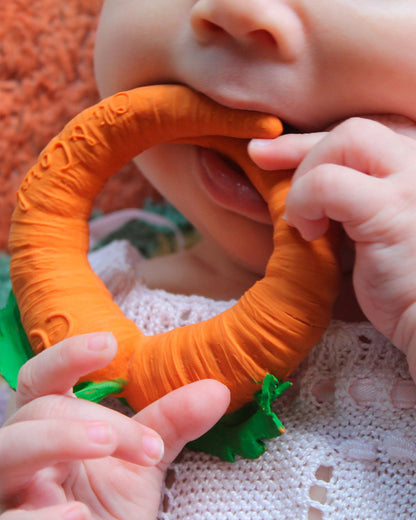 Oli & Carol Cathy The Carrot-Natural Rubber Teether-Soft & Flexible-0M+