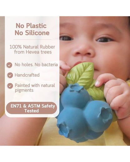 Oli & Carol Jerry The Blueberry-Natural Rubber Teether-Soft & Flexible-0M+