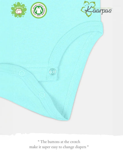 Kaarpas Blue and Green Onesie-Bodysuit Set-Hare And Tortoise-Organic Cotton-For Infants