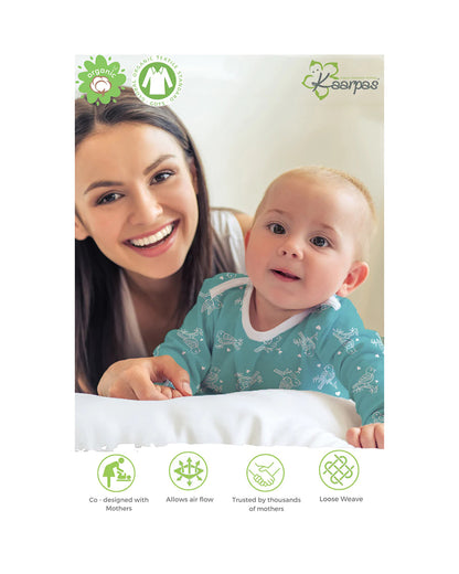 Kaarpas Teal PJ Set-Chirpy Sparrow-Organic Cotton-For Infants