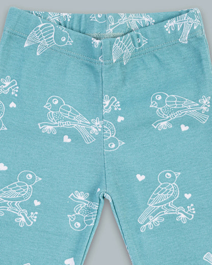 Kaarpas Teal PJ Set-Chirpy Sparrow-Organic Cotton-For Infants