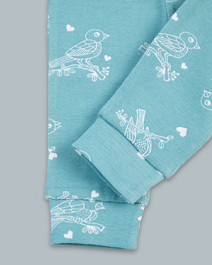 Kaarpas Teal PJ Set-Chirpy Sparrow-Organic Cotton-For Infants