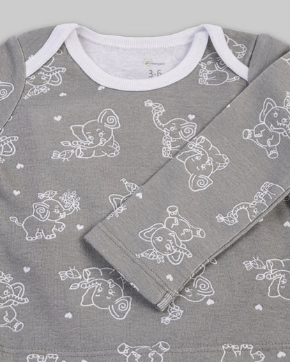 Kaarpas Grey PJ Set-Jumbo Elephant-Organic Cotton-For Infants