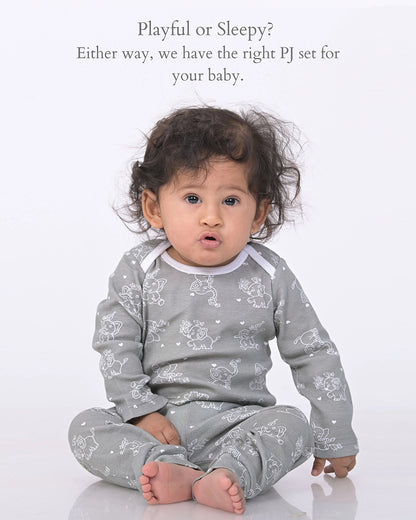 Kaarpas Grey PJ Set-Jumbo Elephant-Organic Cotton-For Infants