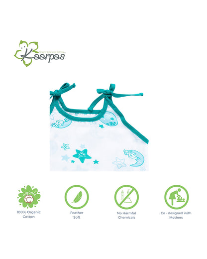 Kaarpas Blue Top and Nappy Set-Moon and Stars-Organic Cotton-For Infants