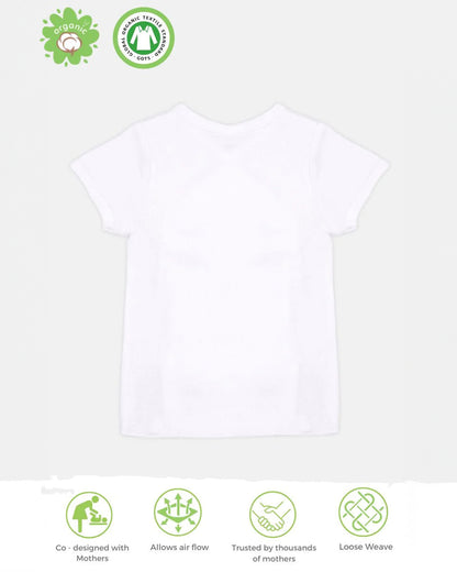 Kaarpas White Short Sleeves Jhabla-Solid-Organic Cotton-For Infants