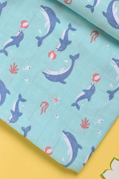 Kaarpas Ocean Dive Dolphin Swaddle-Muslin Cotton-Infant Wraps