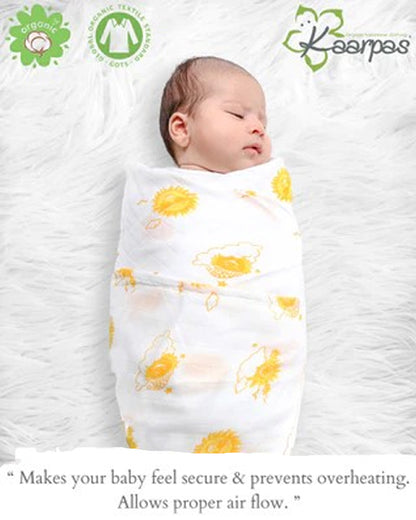 Kaarpas Sky Theme Sun Swaddle-Organic Muslin Cotton-Infant Wraps