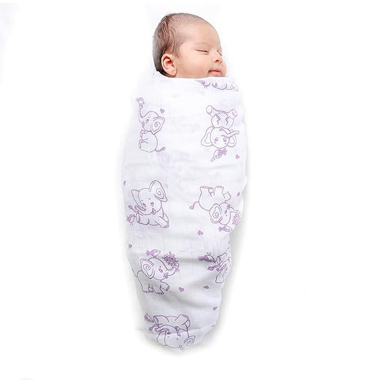 Kaarpas 100% Organic Cotton Multicolor Swaddle-GOTS Certified-Infant Wraps-Pack of 2