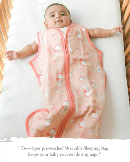 Kaarpas Ocean Dive' 2 Baby Sleeping Bag-Organic Cotton-Seahorse-Newborn Bed