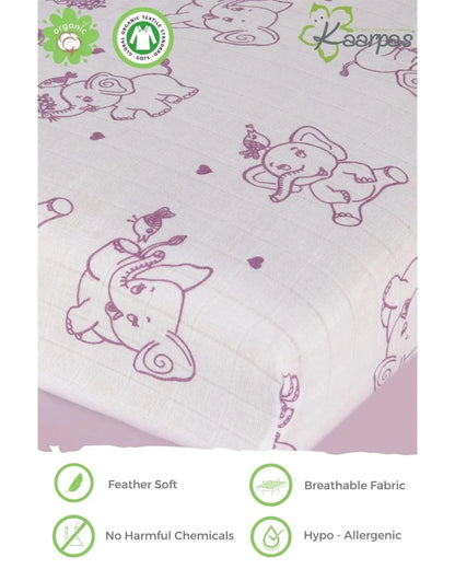 Kaarpas Ocean Dive' 3 Layered Elephant Muslin Baby Blanket-GOTS Certified Organic Cotton-For Infants