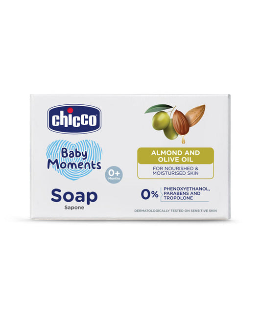 Chicco Baby Moments Baby Soap Bar-With Almond & Olive Oil-75 g