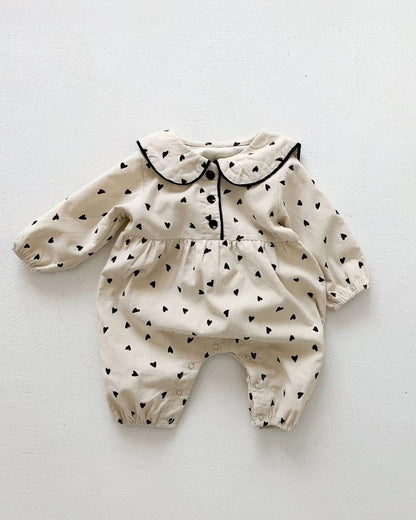 Baby Boo Ivory Billie Romper-Printed-Cotton-For Infants