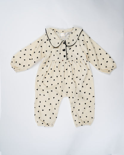 Baby Boo Ivory Billie Romper-Printed-Cotton-For Infants